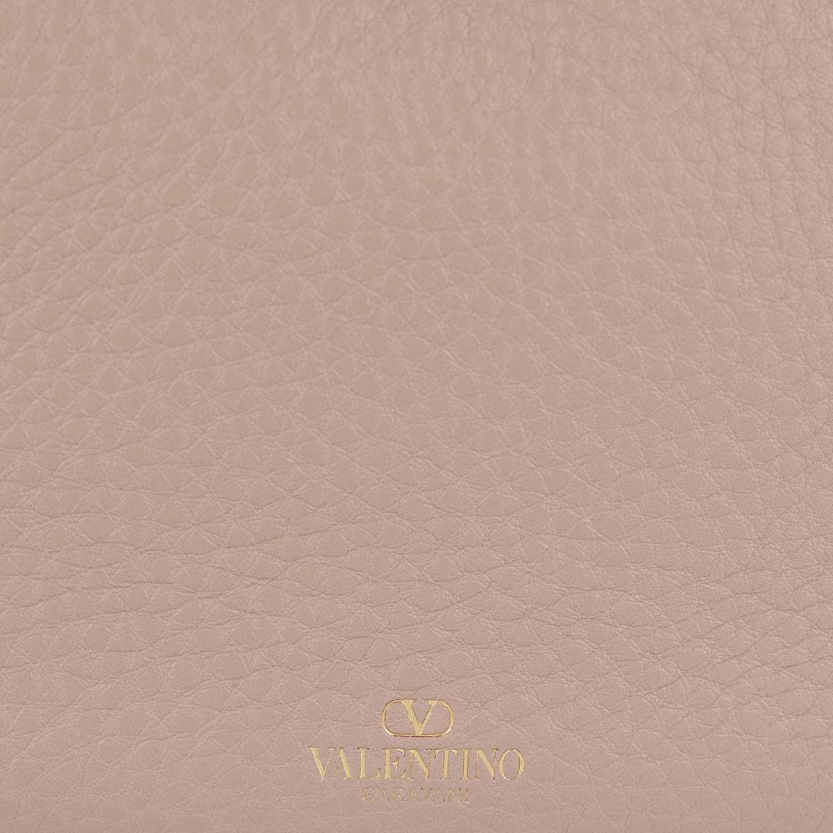 Valentino Logo Small Shoulder Bag In Nude