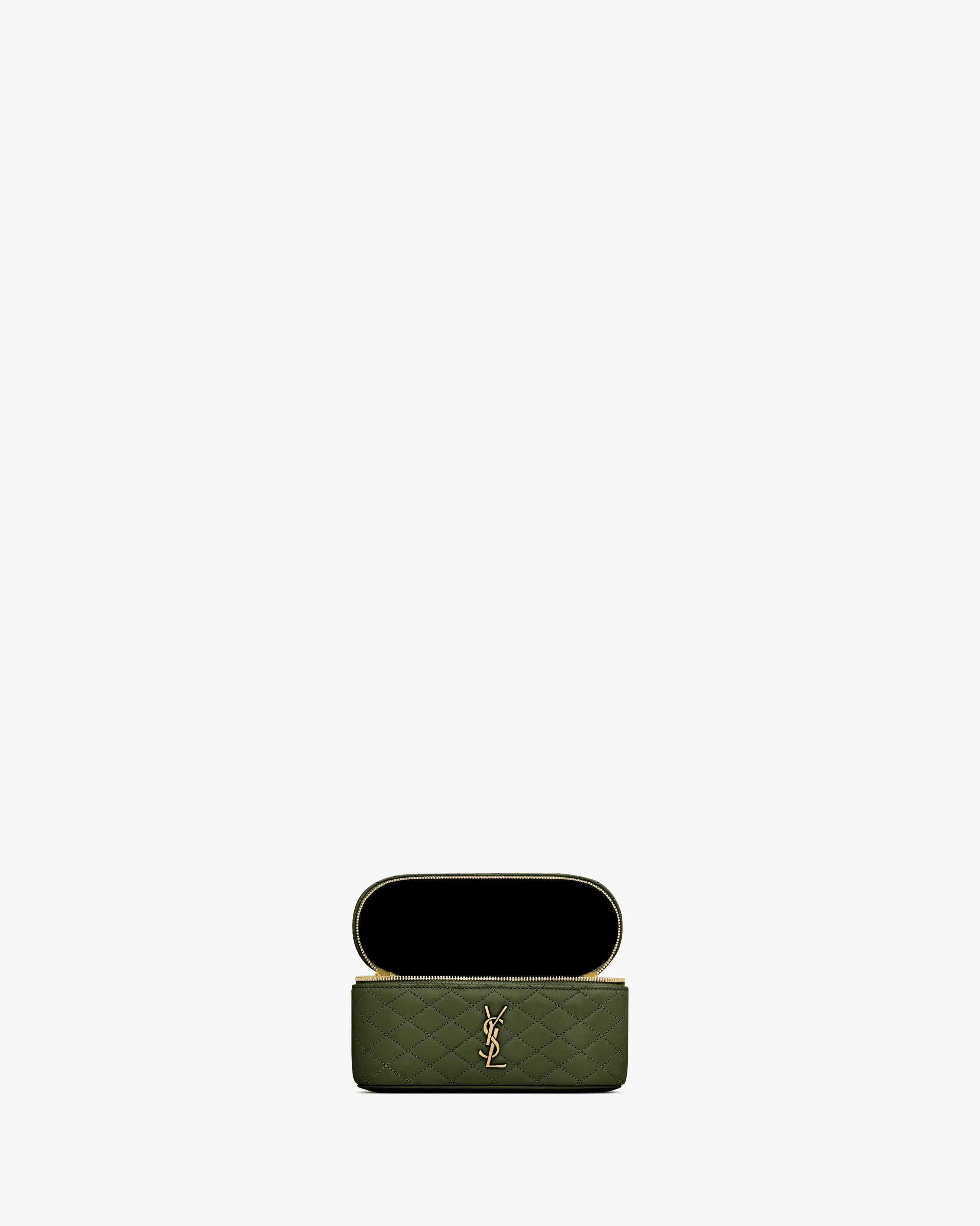 Saint Laurent Gaby Vanity Bag In Lambskin In Green