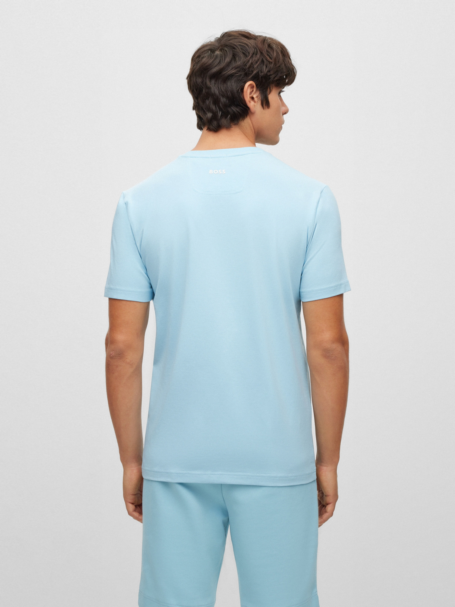 Hugo Boss Logo-print Short-sleeve T-shirt In Blue