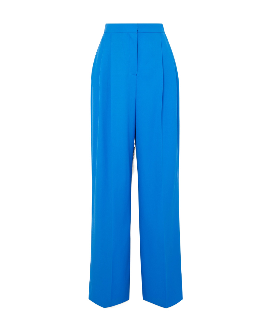 Alexander Mcqueen Pleat Detailed Wide-leg Pants In Blue