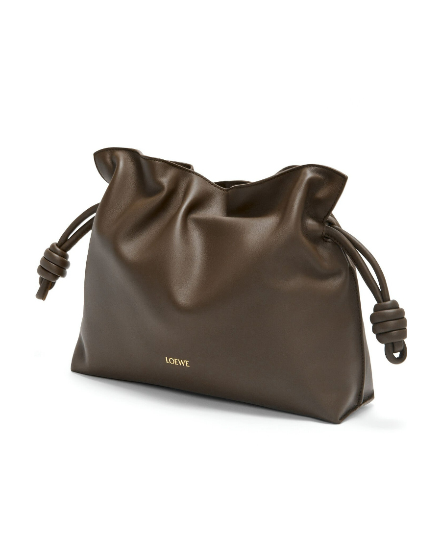 Loewe Flamenco Medium Clutch Bag In Napa Leather In Brown