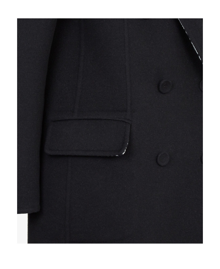 Fendi Ff-print Double-breasted Reversible Coat In Black