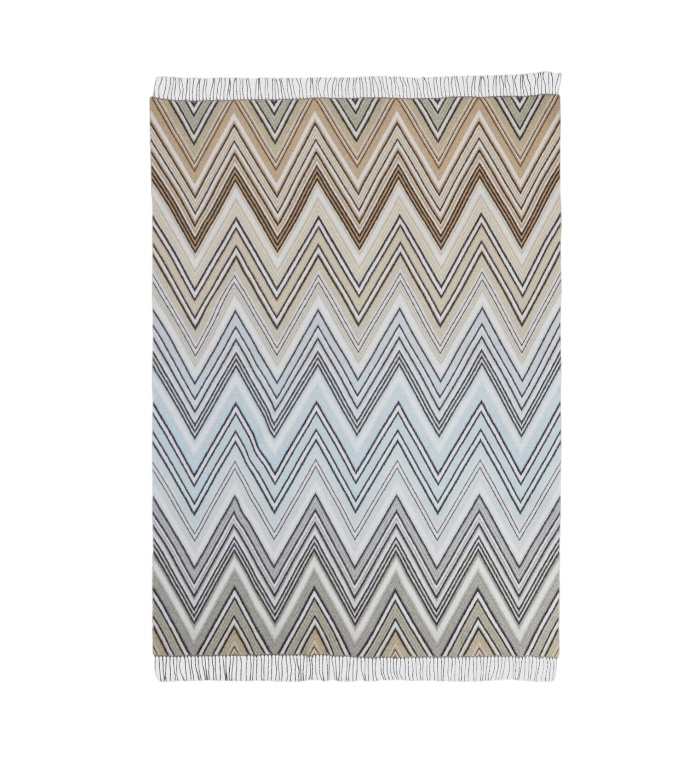 Missoni Zigzag-design Blanket (190cmx130cm) In Gray