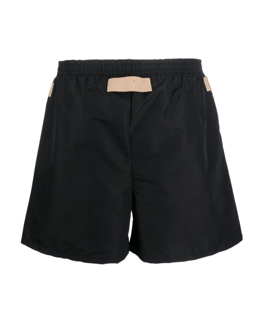 Jacquemus Logo Patch Swim Shorts In Black