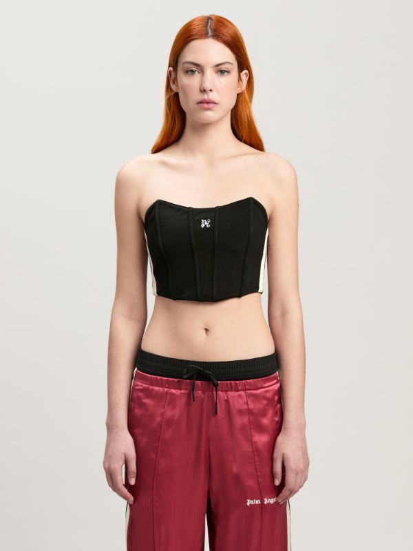 Palm Angels Logo Pattern Corset In Black