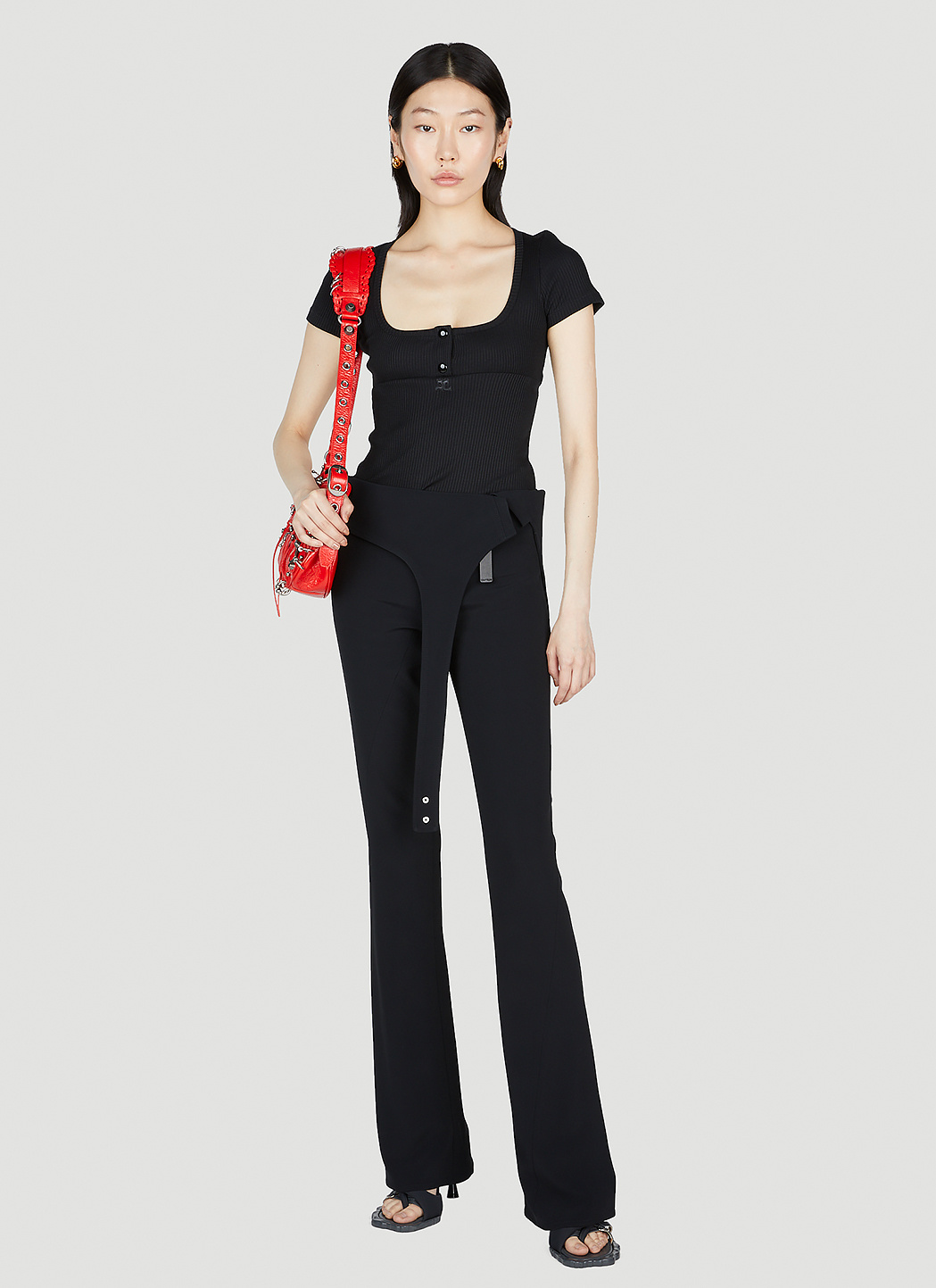 Shop Courrèges Diving Trousers In Black