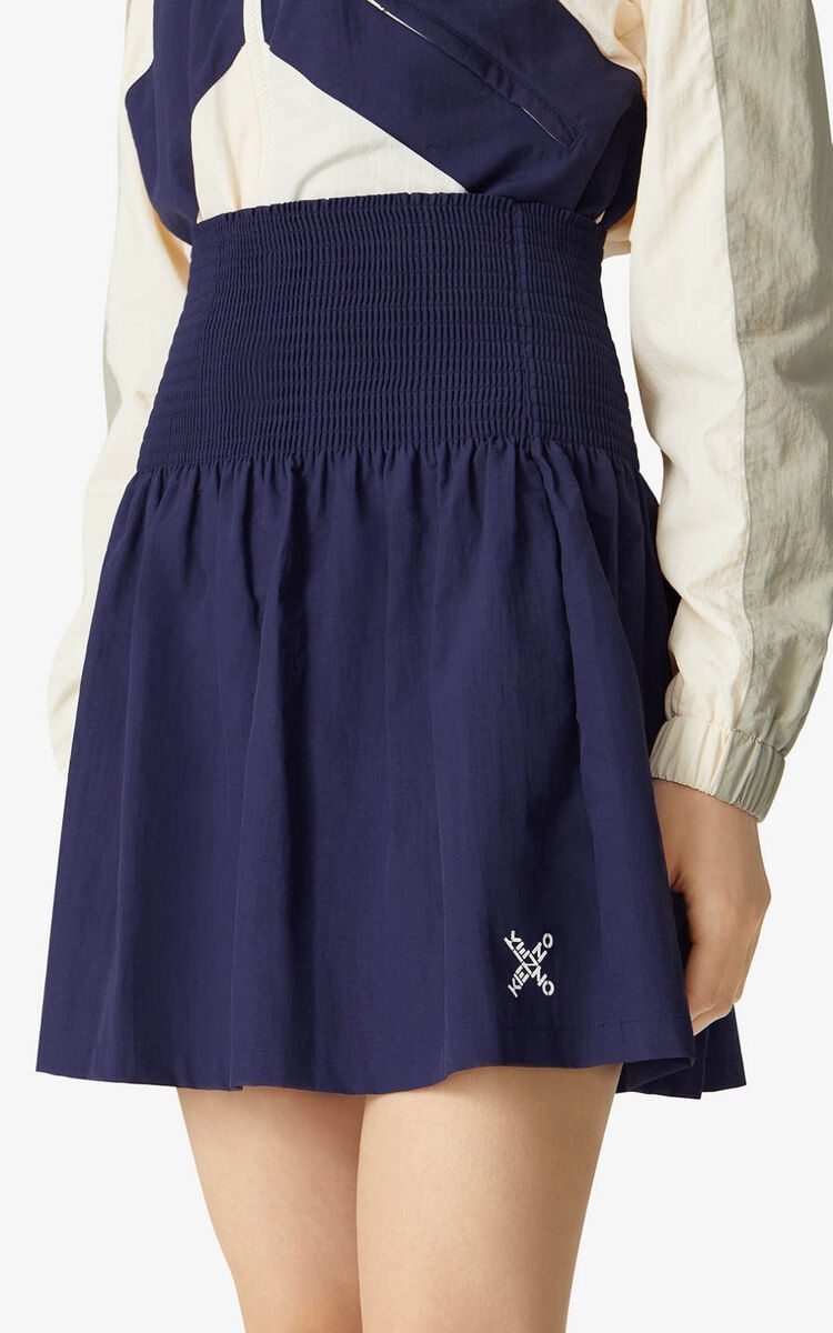Kenzo High Waist Flared Skirt In Black