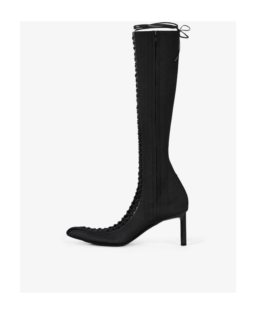 Givenchy Knee-high 70mm Lace-up Leather Boots In Black