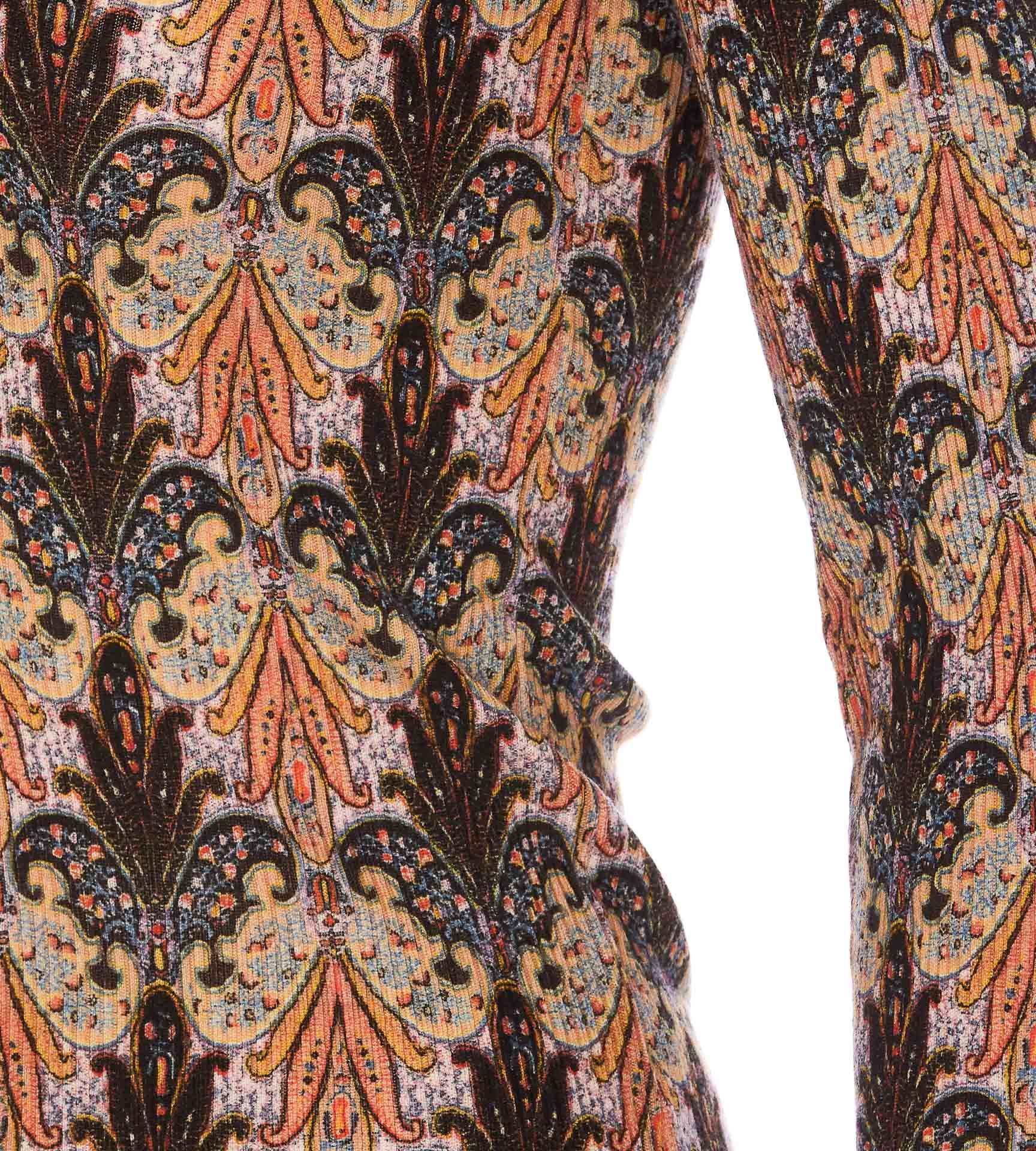 Etro Printed Wool Jumper In Brown