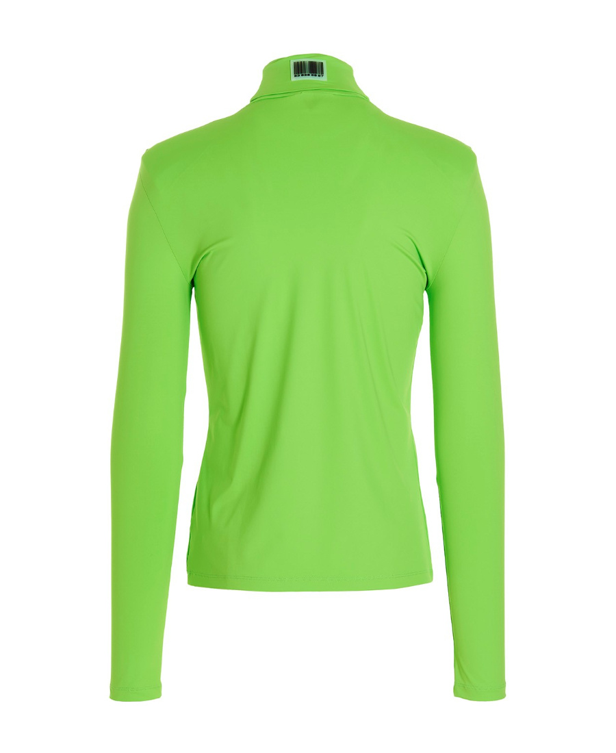 Shop Vtmnts Shoulder Pad High-neck T-shirt In Green
