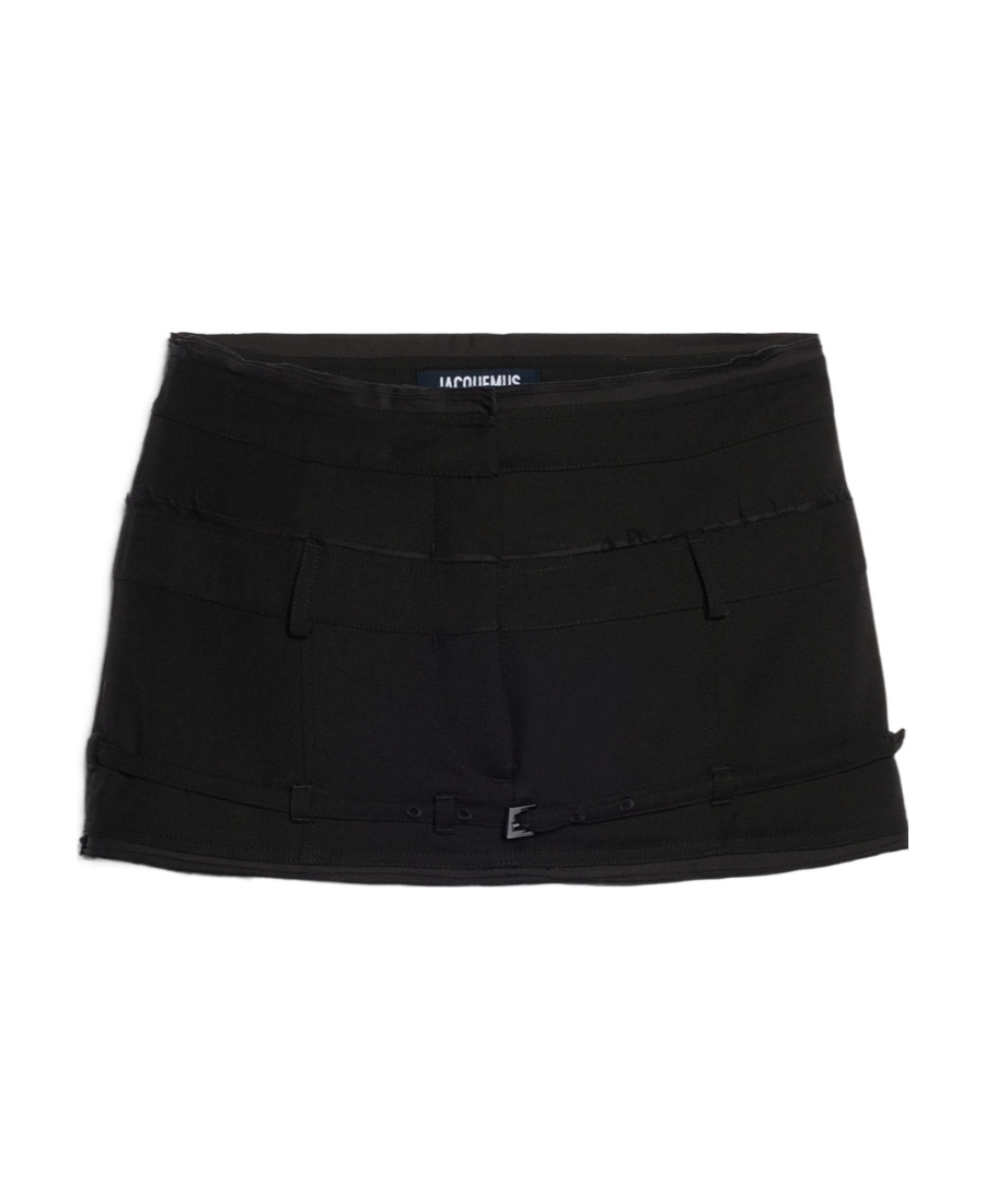 Jacquemus La Caraco Straight Mini Skirt In Black