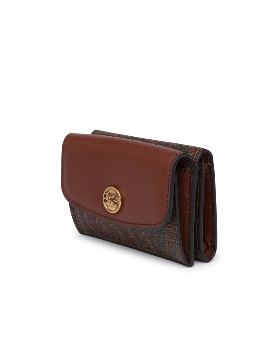 Etro Paisley-jacquard Foldover Top Wallet In Red