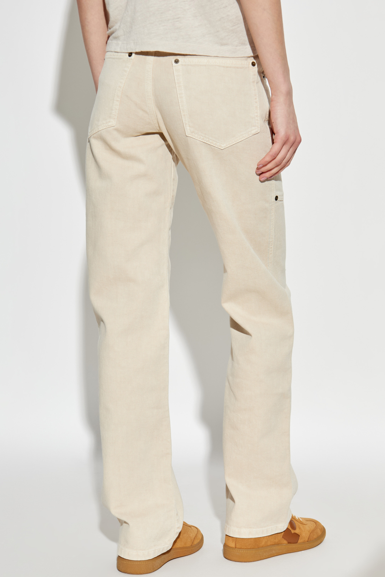 Isabel Marant Belt Loop Denim Trousers In Neutral