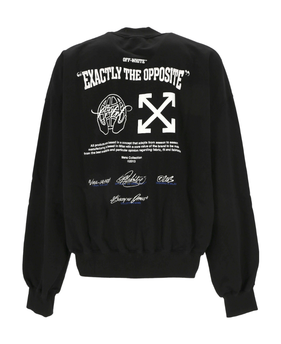 Off-white Logo-print Cotton Sweatshirt In Black