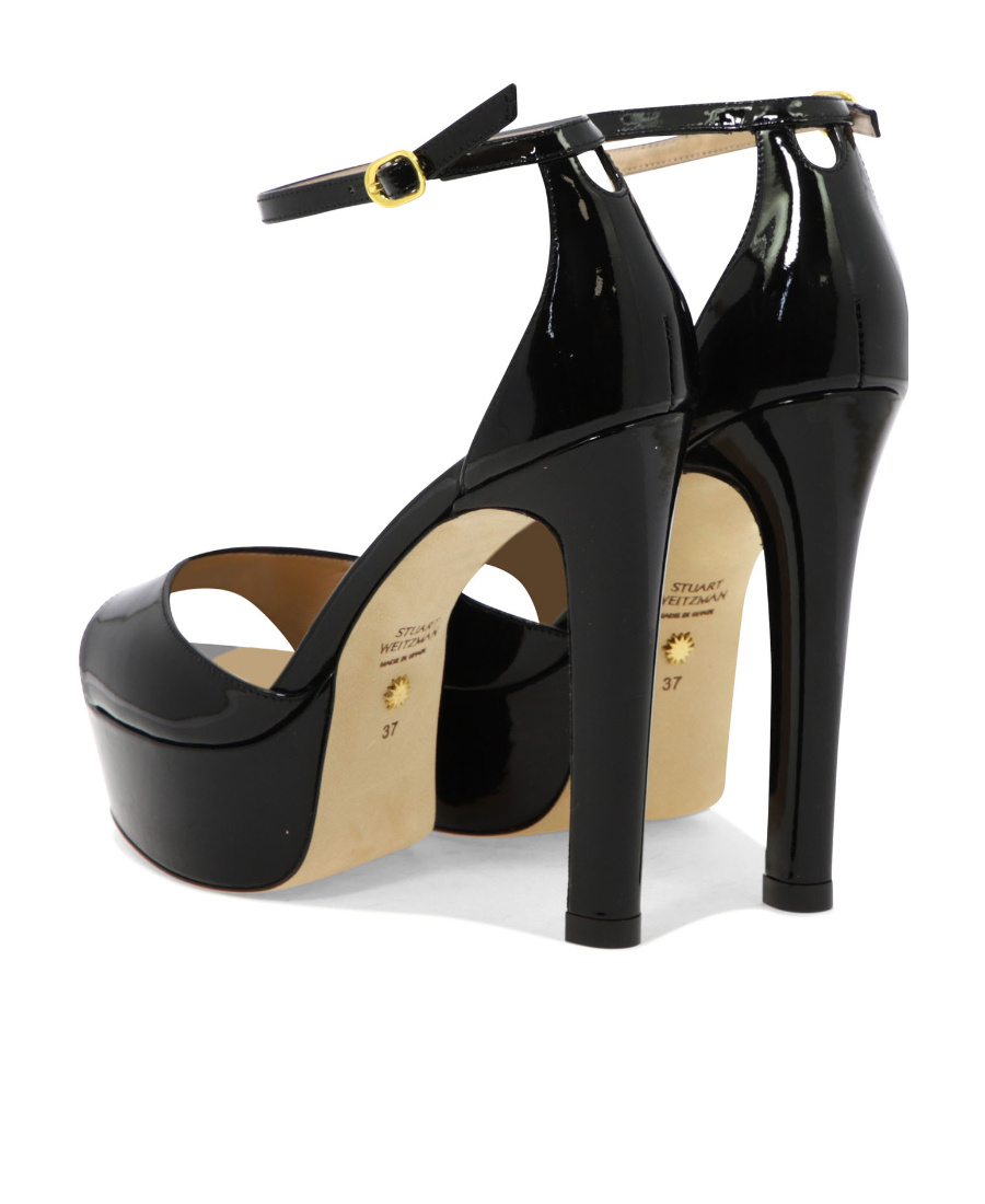 Stuart Weitzman Women's Discoplatform Suede Ankle Loop Sandals In Black