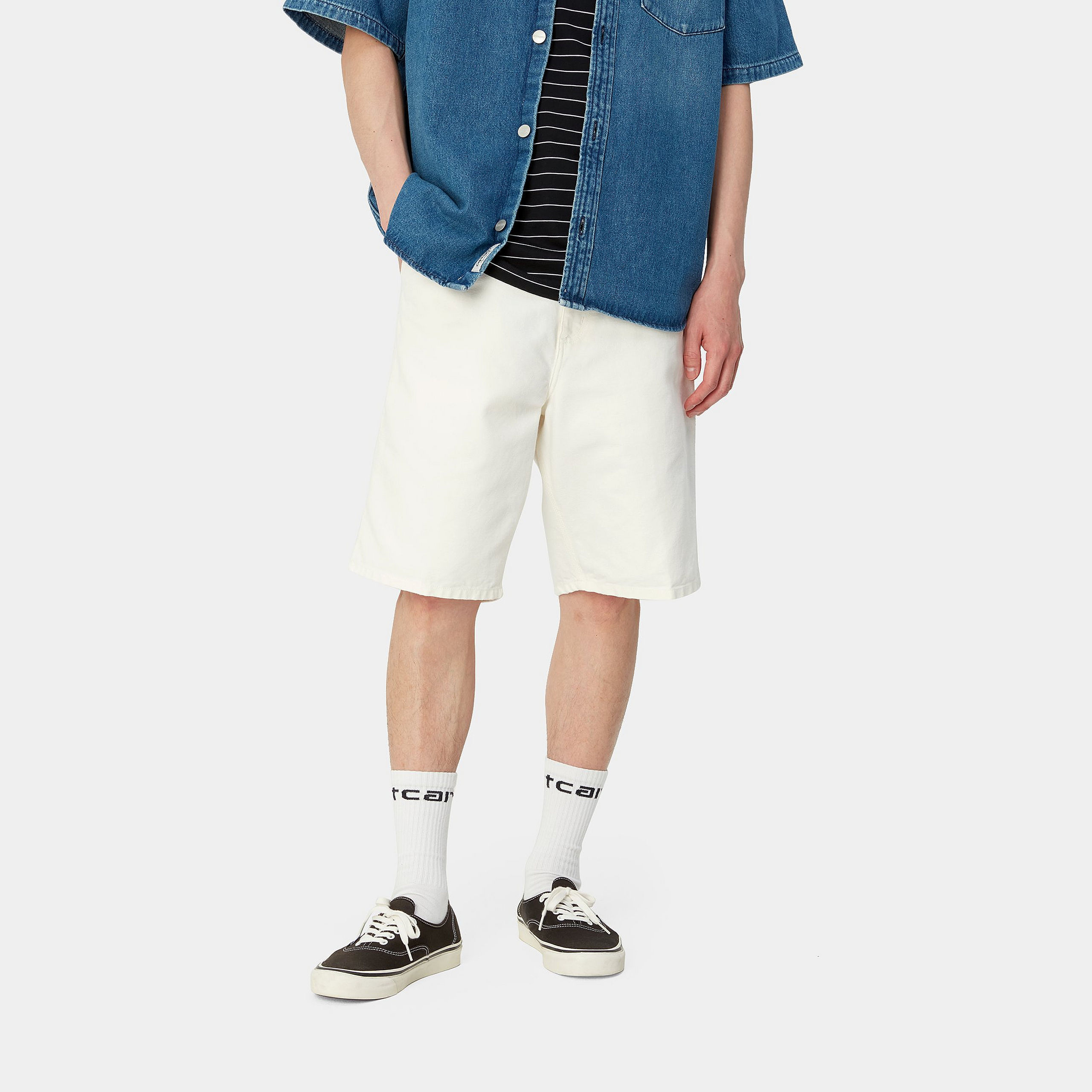 Carhartt Single Knee Shorts In White