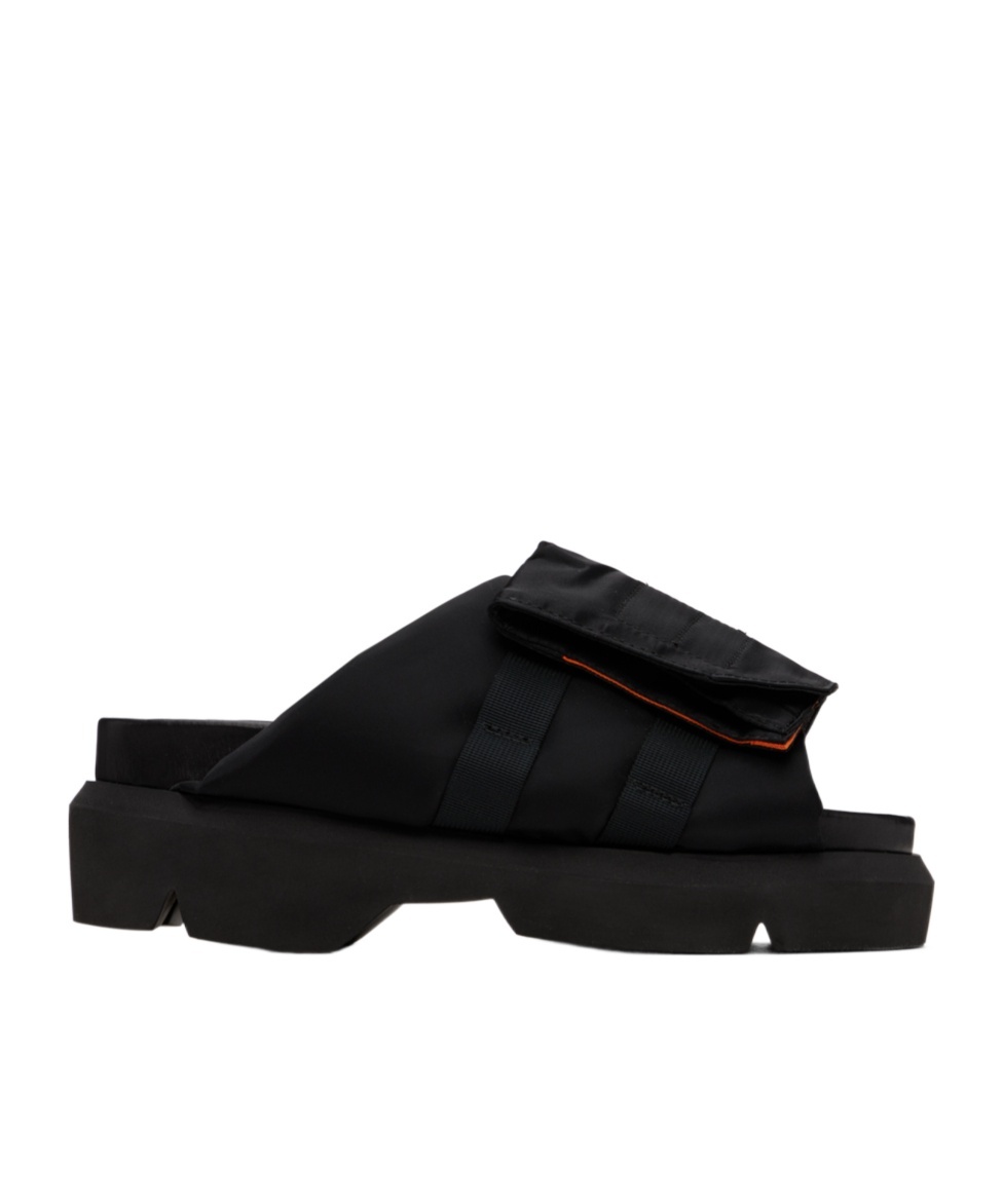 Sacai Multi-pocket Slides In Black