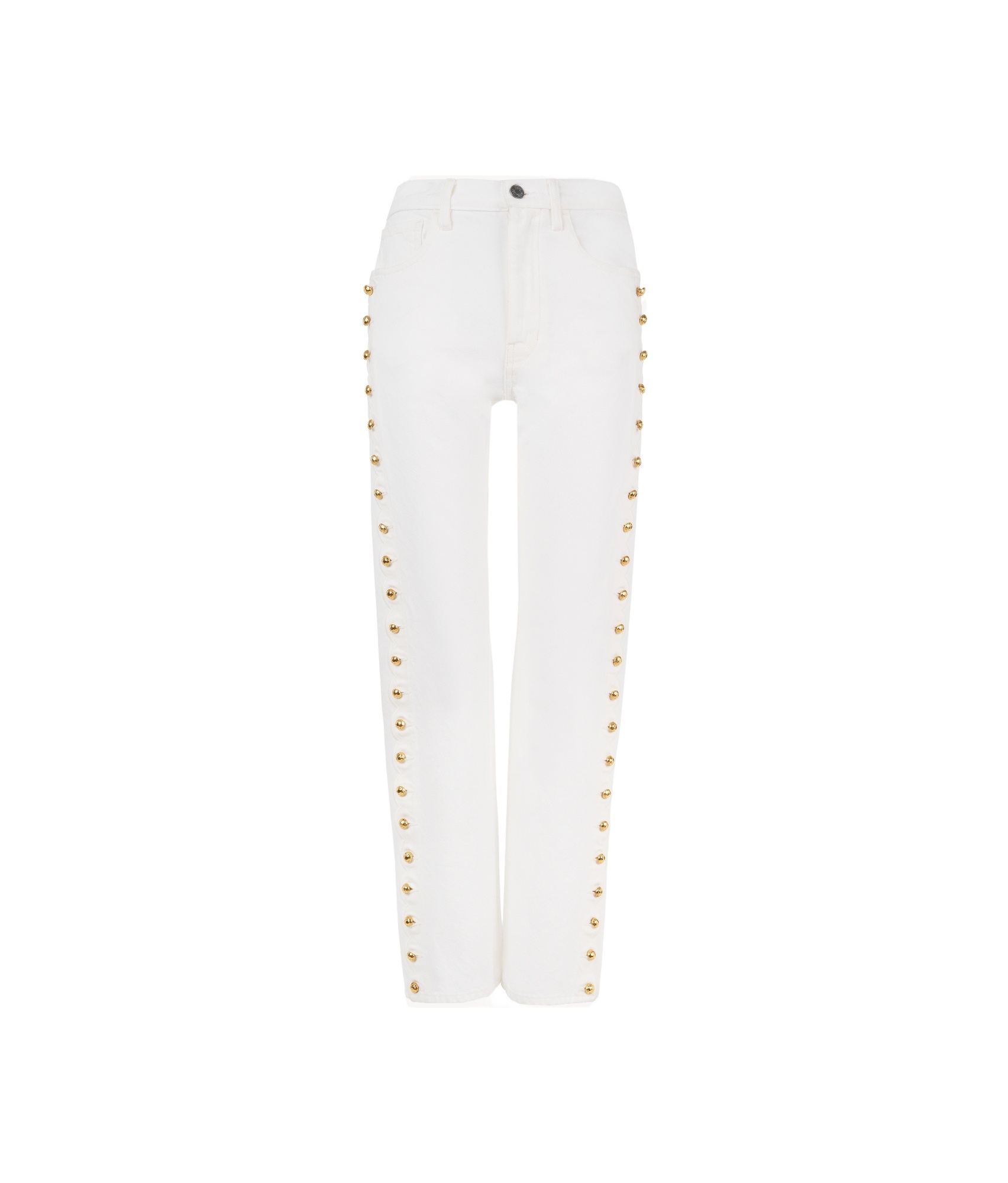 Chloé Scallop-detail Cropped Jeans In White