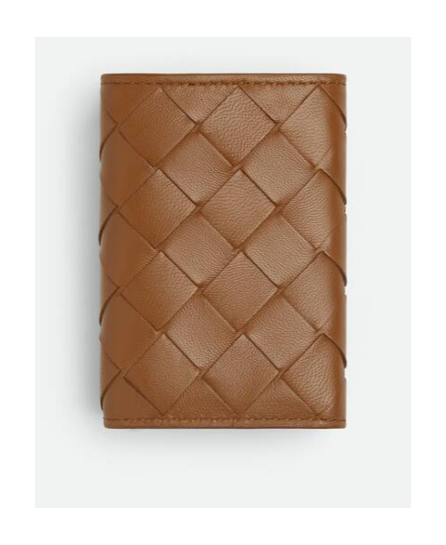 Bottega Veneta Logo Trifold Wallet In Brown