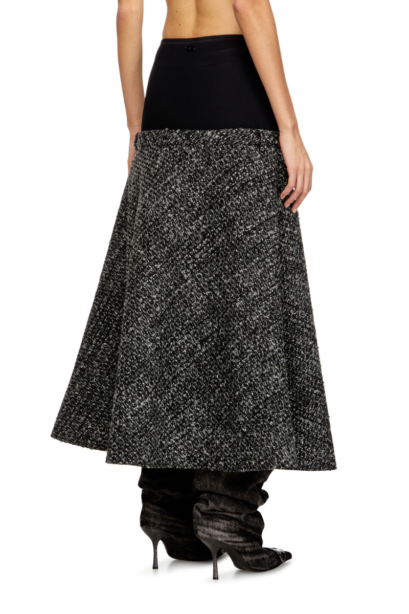 Diesel Panelled High-waisted Midi Skirt In Multi