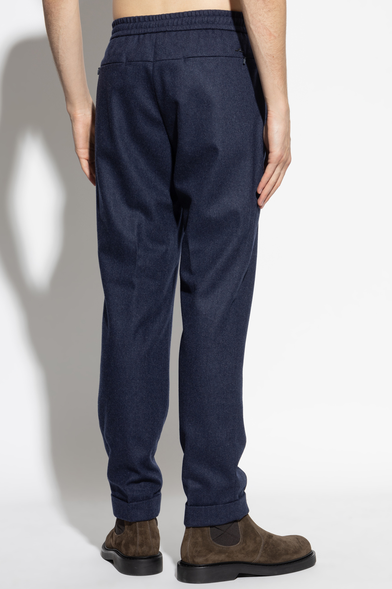 Paul & Shark Wool Blend Straight-leg Trousers In Blue