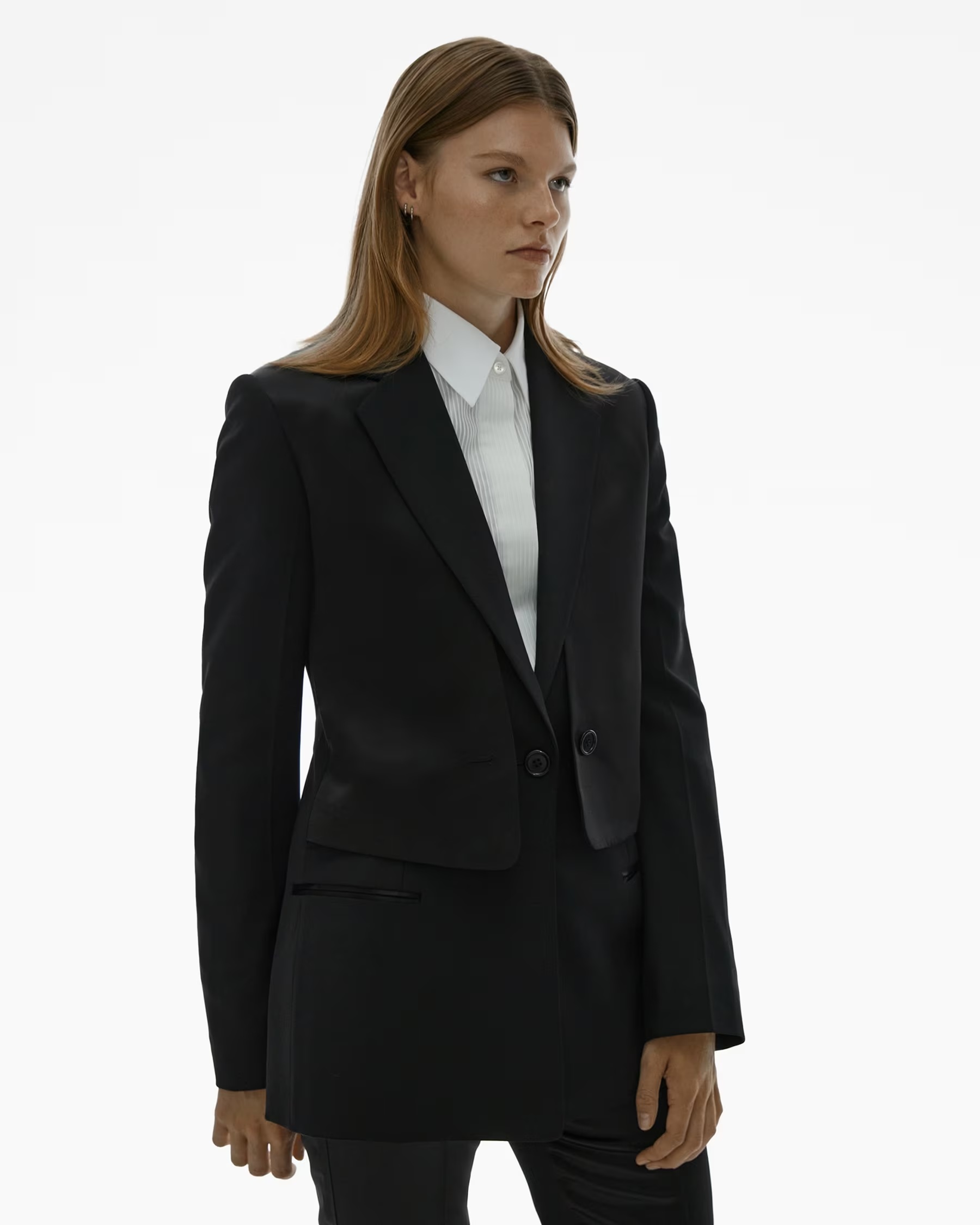 Helmut Lang Cut-out Layered Blazer In Black
