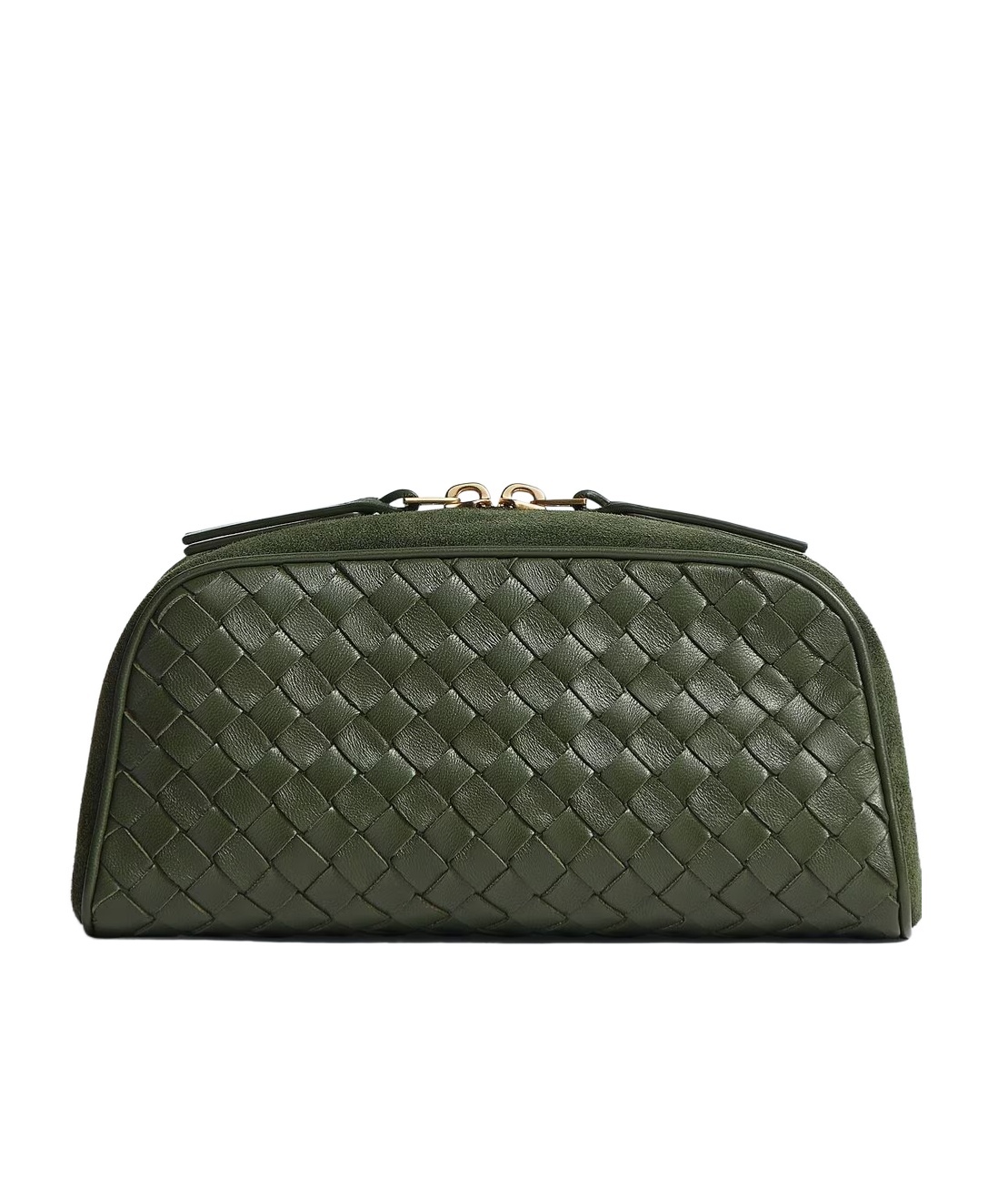 Bottega Veneta Small Nodo Intrecciato Suede Pouch In Orange