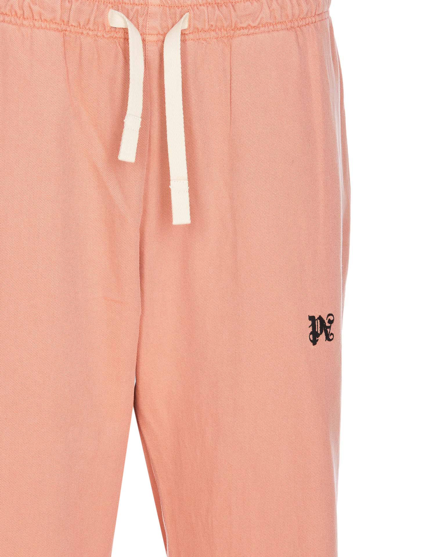 Palm Angels Monogram Embroidered Drawstring Pants In Pink