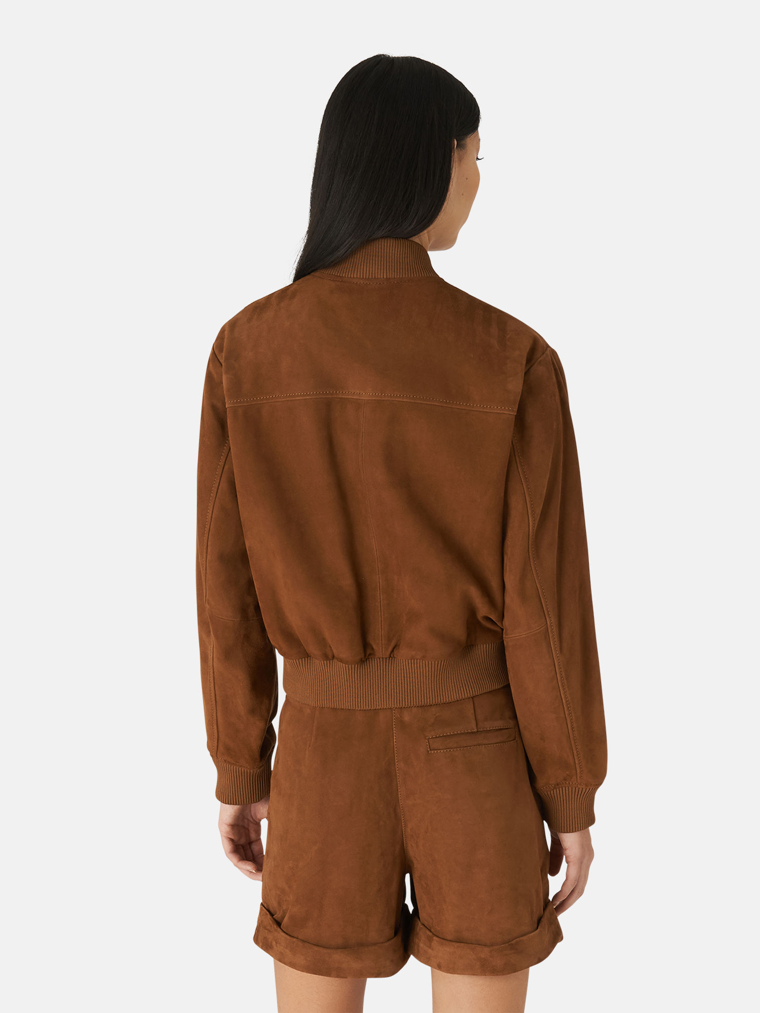 Celine Rectangle Blouson In Suede In Brown