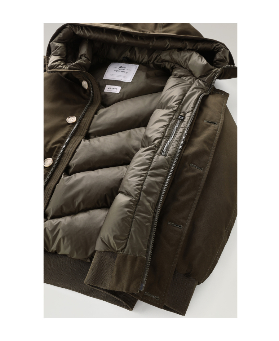 Woolrich Hooded Down Jacket In Black