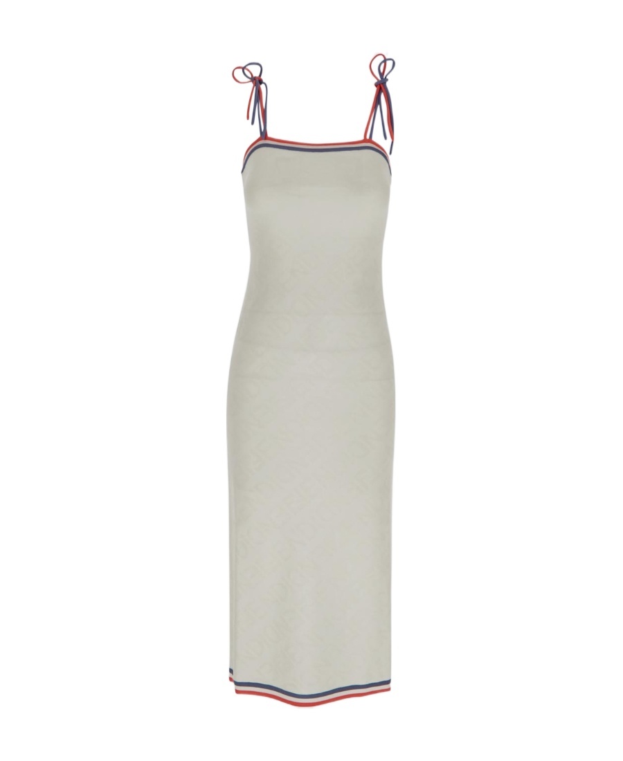 Fendi Woman Ivory Viscose Blend Dress In White