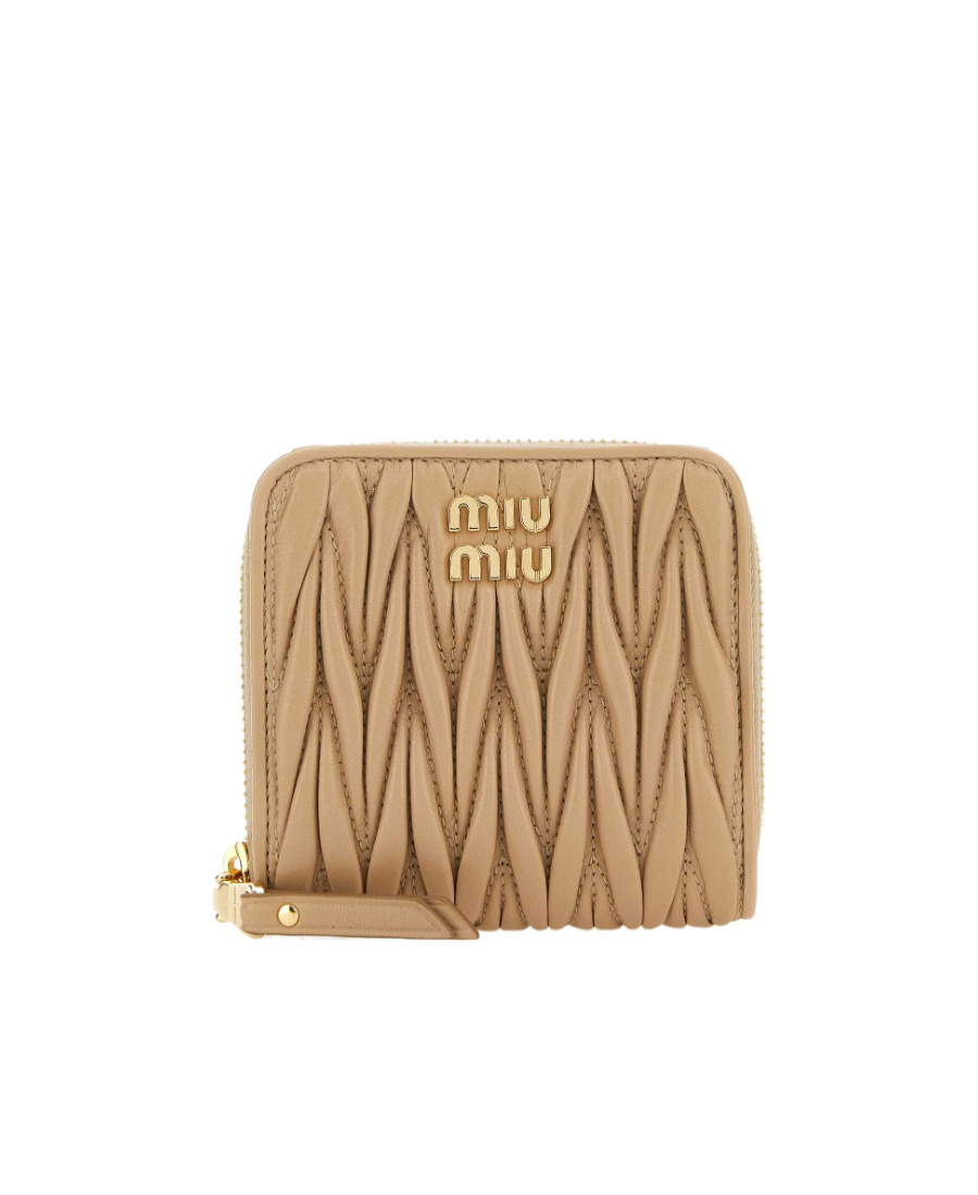 Miu Miu Matelass�-effect Leather Wallet In Brown