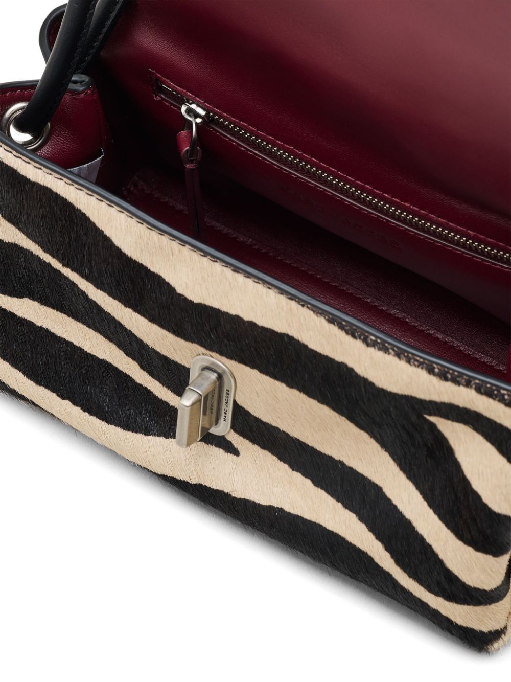 Marc Jacobs Zebra Print Handbag In Black