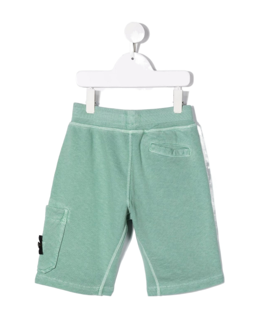 Stone Island Sticker Shorts In Green