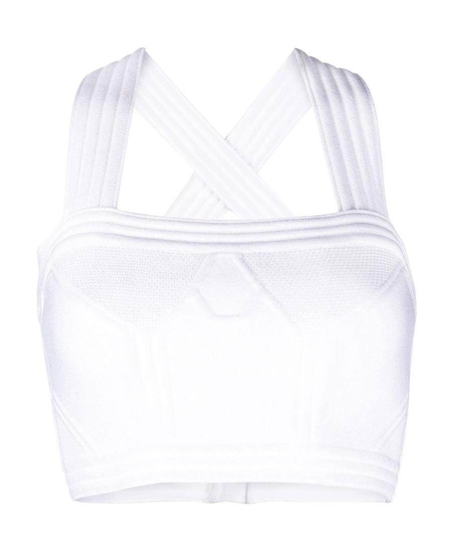 BALMAIN CROPPED GEOMETRIC-PANELLED TOP