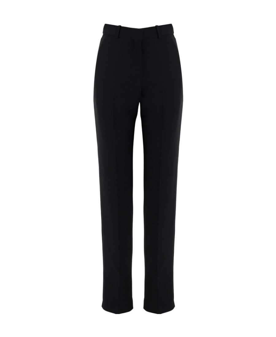 Alexander Mcqueen Womens Black Pressed-crease Buttoned-pocket Regular-fit Straight-leg Wool Trousers In Black