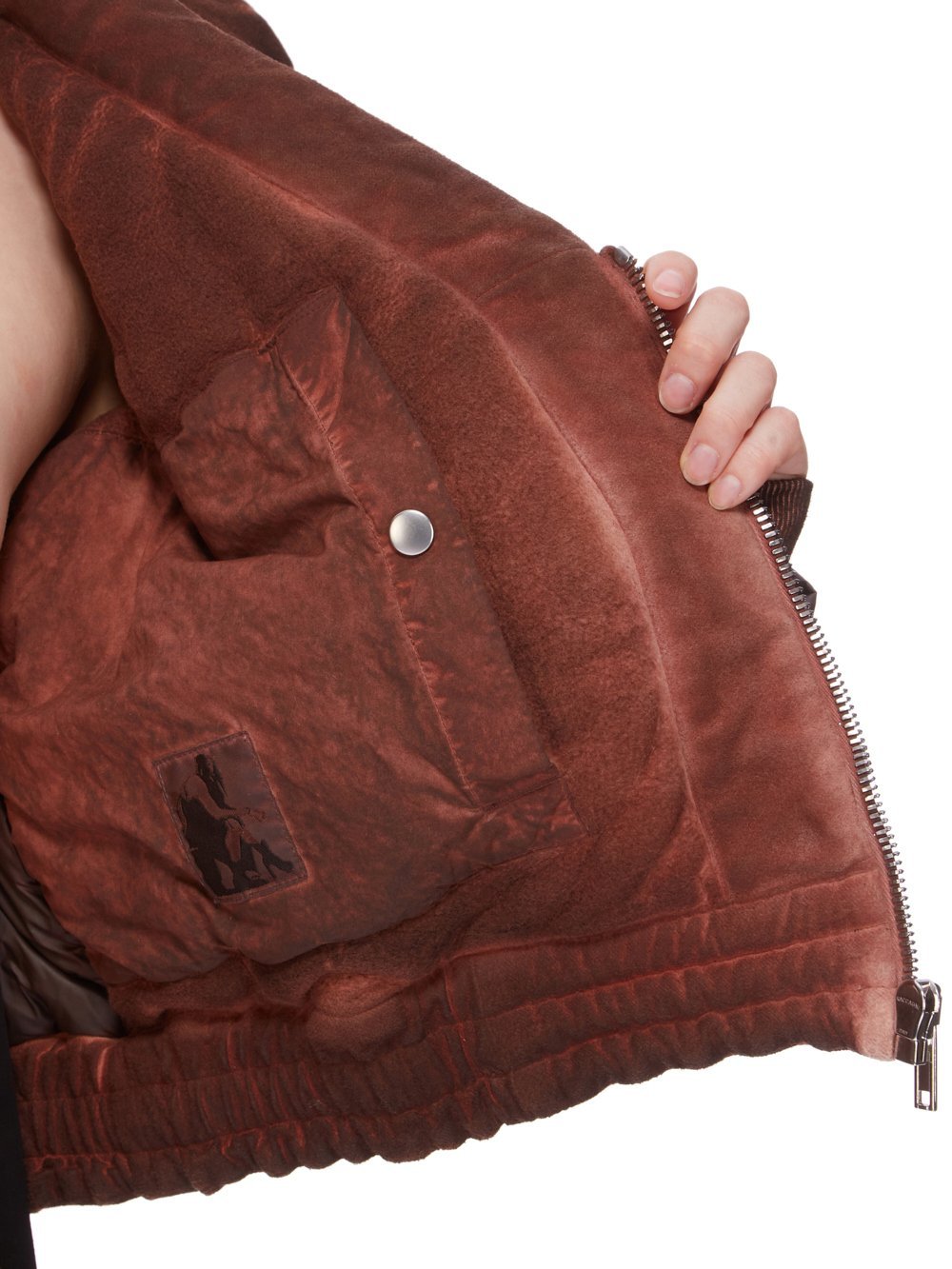 Rick Owens Drkshdw Brown Porterville Metro Bomber Jacket In Red