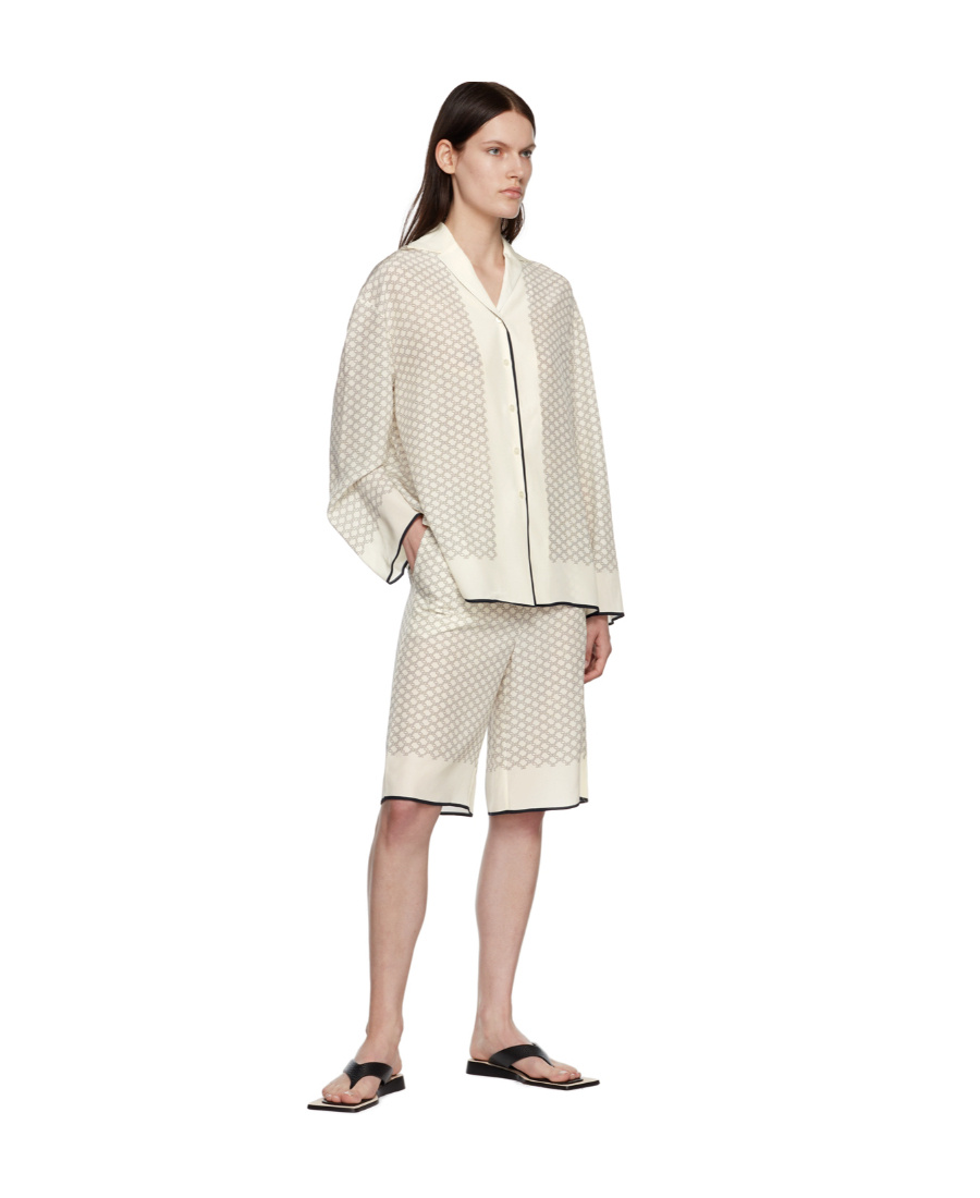 Low Classic Monogram-pattern Knee-length Shorts In Nude