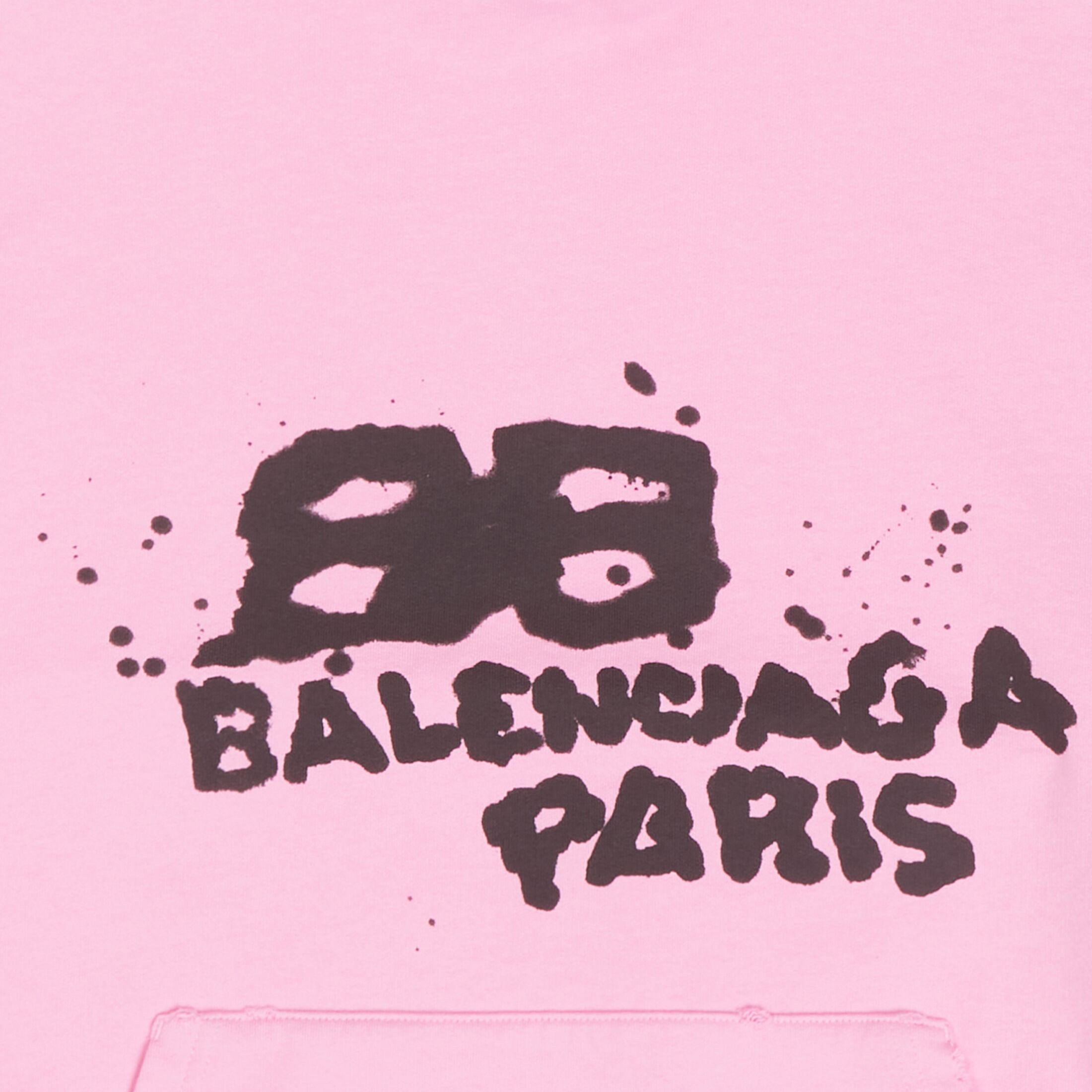 Balenciaga Graffiti-print Cotton Hoodie In Pink