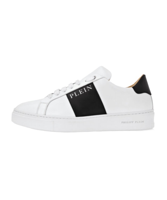 PHILIPP PLEIN LO-TOP LEATHER SNEAKERS 