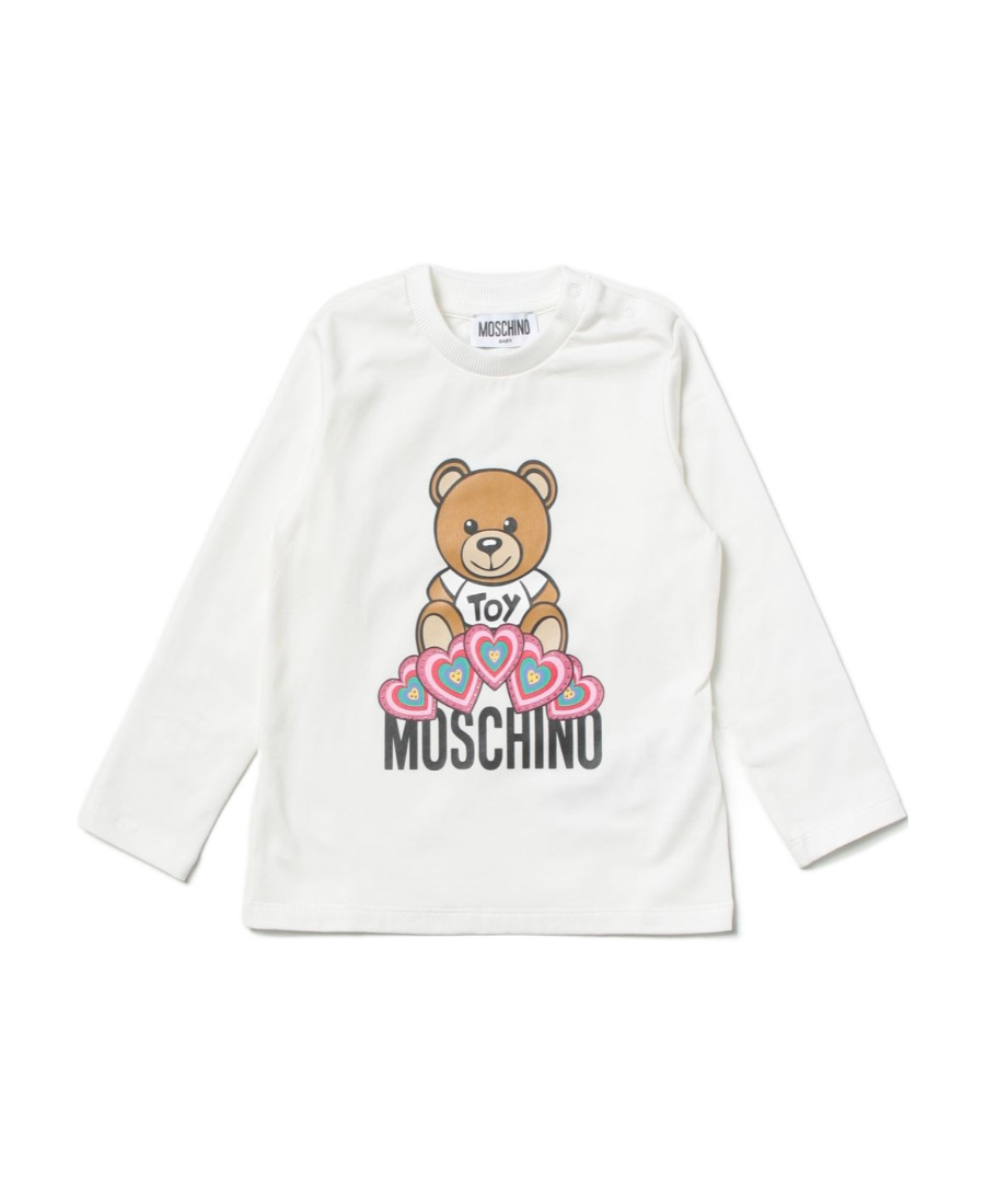 Moschino Printed Long-sleeved T-shirt In White