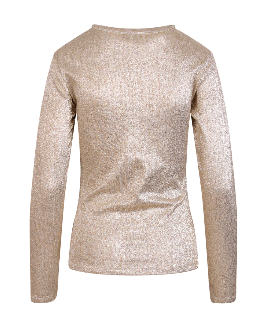 RABANNE ASYMMETRIC METALLIC T-SHIRT