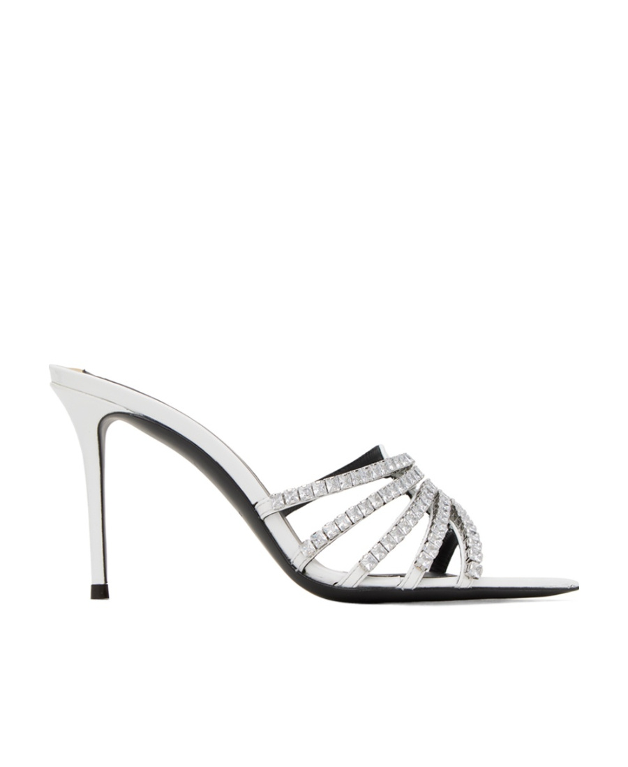 Giuseppe Zanotti Silver Intriigo Heeled Sandals In White