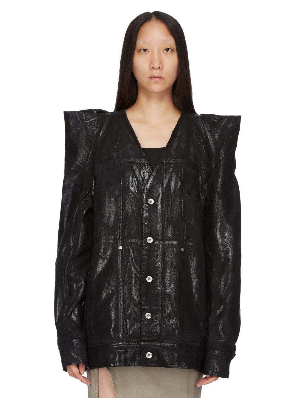 Rick Owens Tec Worker Denim Jacket In Black