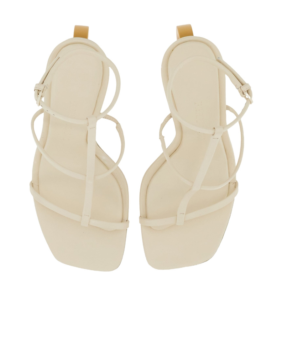 Ferragamo Ladies Gancini Ankle Strap Sandal In White
