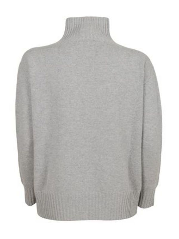 Max Mara Cashmere Polo-neck Sweater In Gray