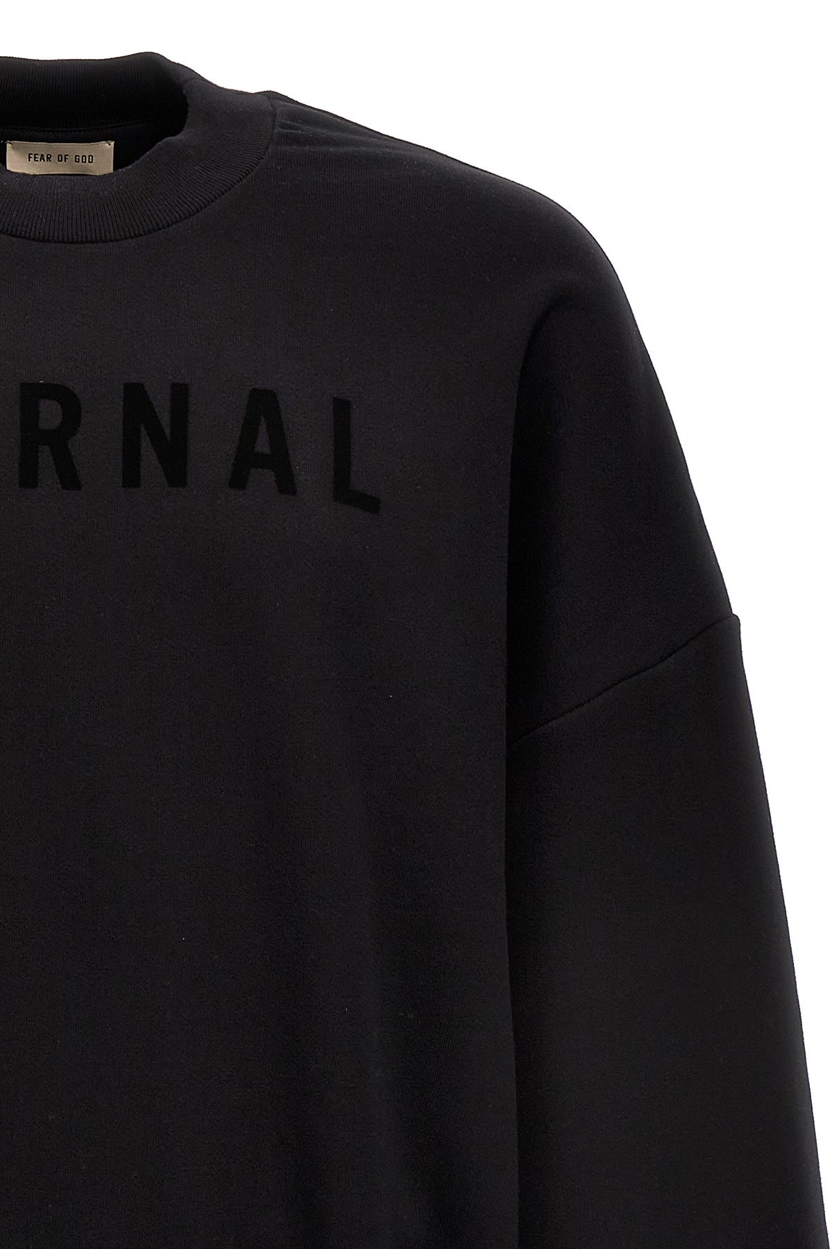 Fear Of God Crew Neck Eternal Brushed Cotton Sweatshirt In Black