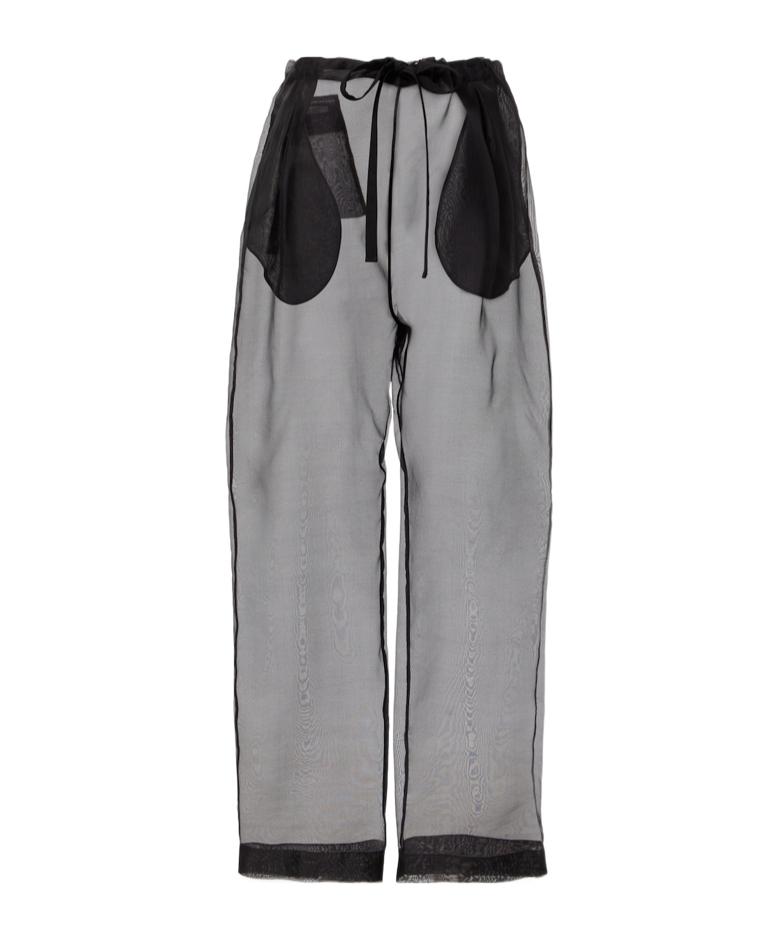 Khaite Trenton Silk-blend Organza Wide-leg Pants In Black