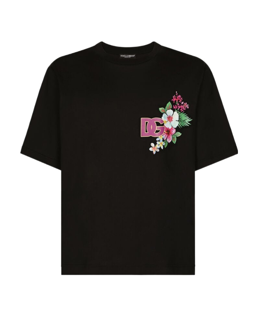 Dolce & Gabbana Logo-print Cotton T-shirt In Black