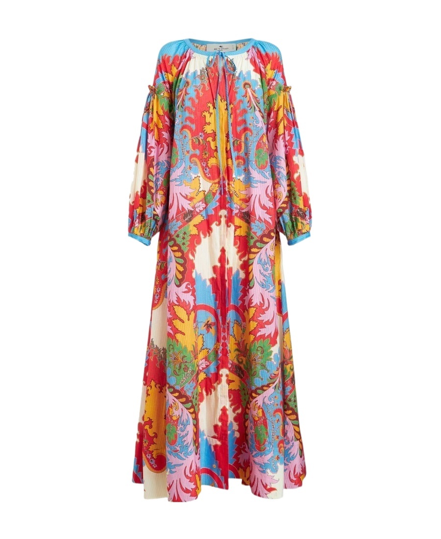 Etro Ruffled Printed Cotton And Silk-blend Jacquard Maxi Dress In Multicolor